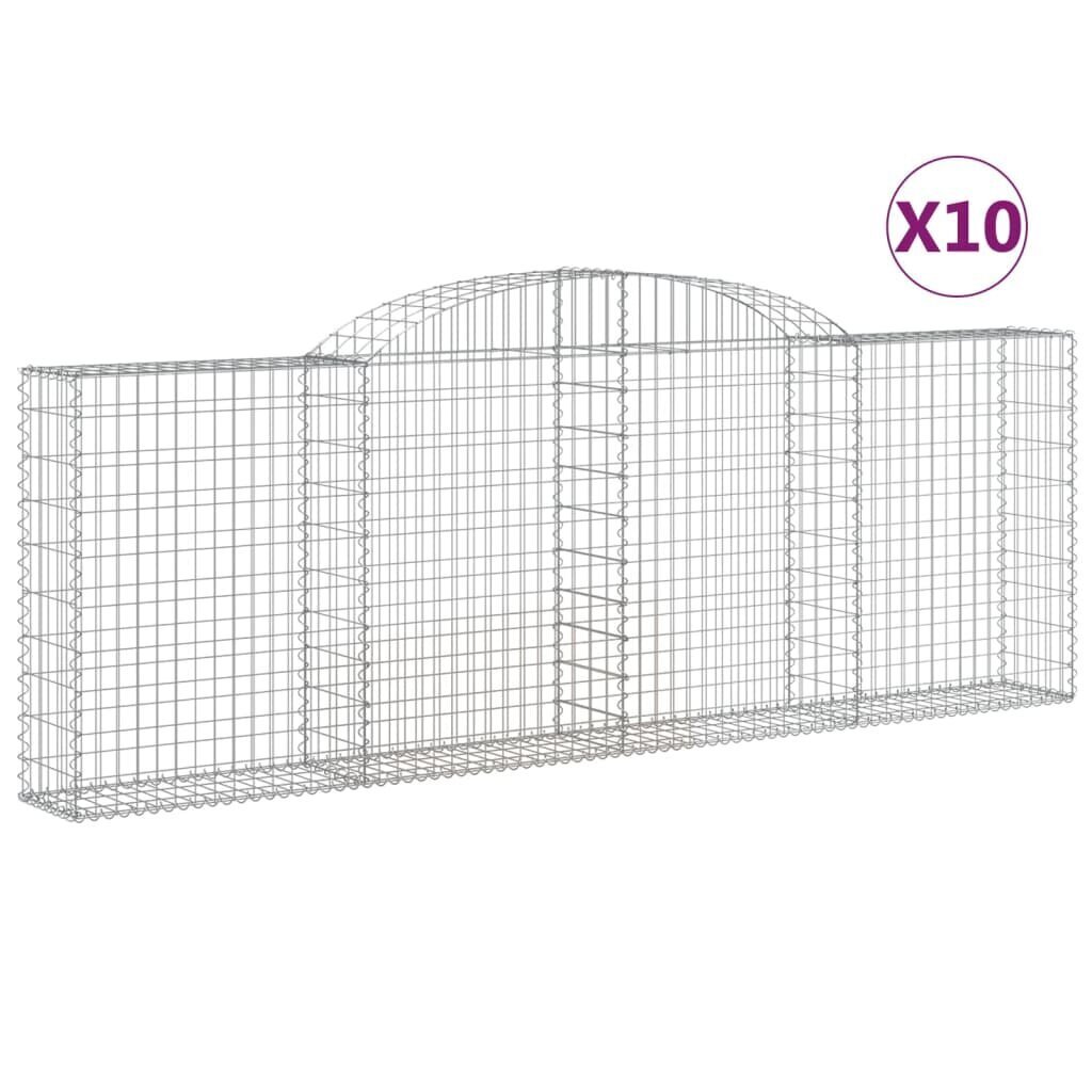 vidaXL Kaarevat kivikorit 10 kpl 300x30x100/120 cm galvanoitu rauta hinta ja tiedot | Aidat ja tarvikkeet | hobbyhall.fi