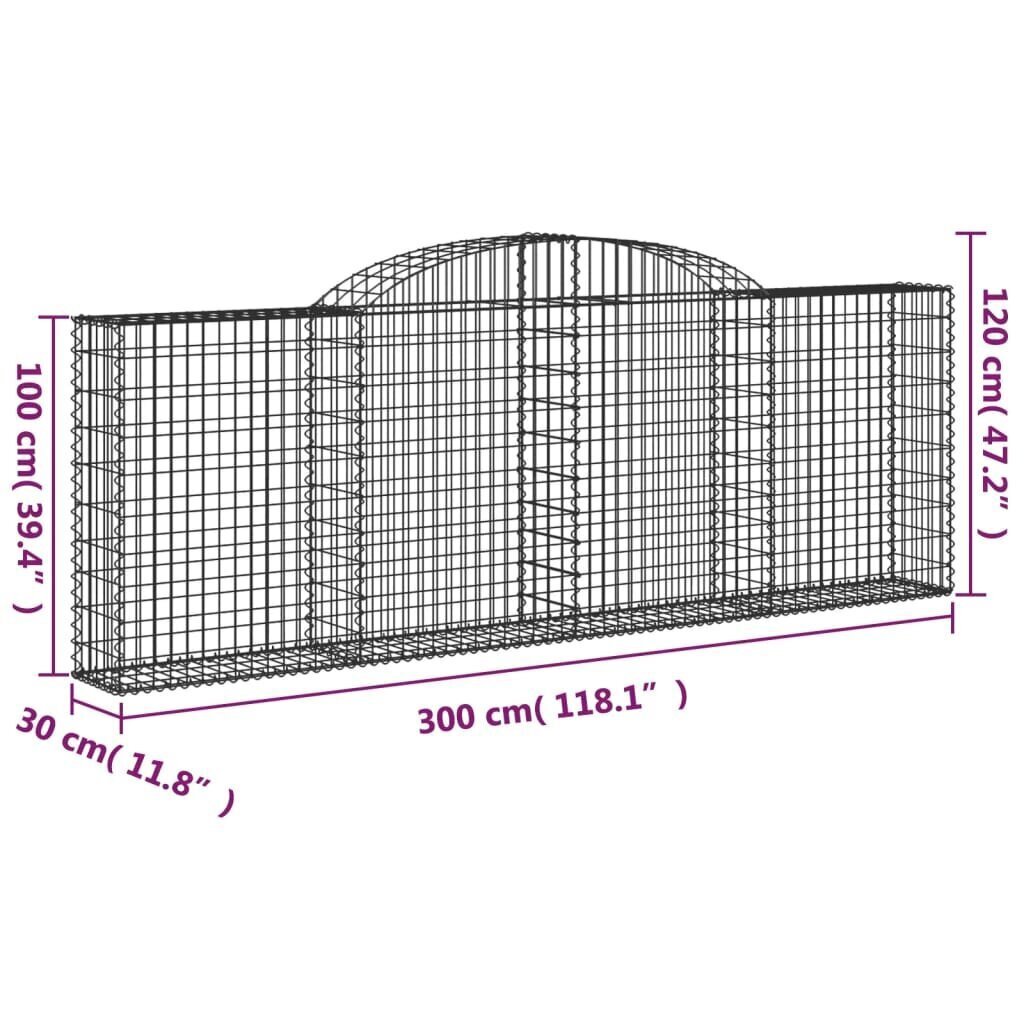 vidaXL Kaarevat kivikorit 10 kpl 300x30x100/120 cm galvanoitu rauta hinta ja tiedot | Aidat ja tarvikkeet | hobbyhall.fi