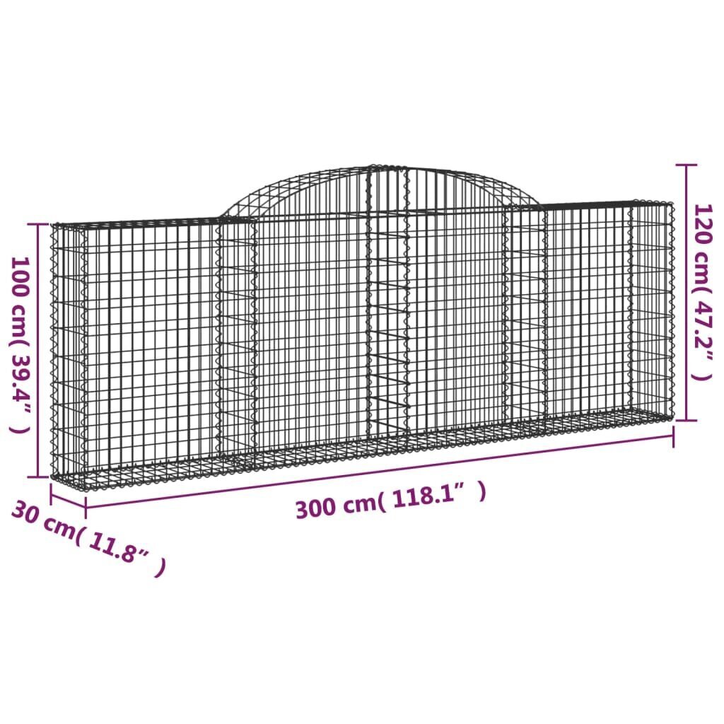 vidaXL Kaarevat kivikorit 12 kpl 300x30x100/120 cm galvanoitu rauta hinta ja tiedot | Aidat ja tarvikkeet | hobbyhall.fi