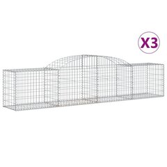 vidaXL Kaarevat kivikorit 3 kpl 300x50x60/80 cm galvanoitu rauta hinta ja tiedot | Aidat ja tarvikkeet | hobbyhall.fi