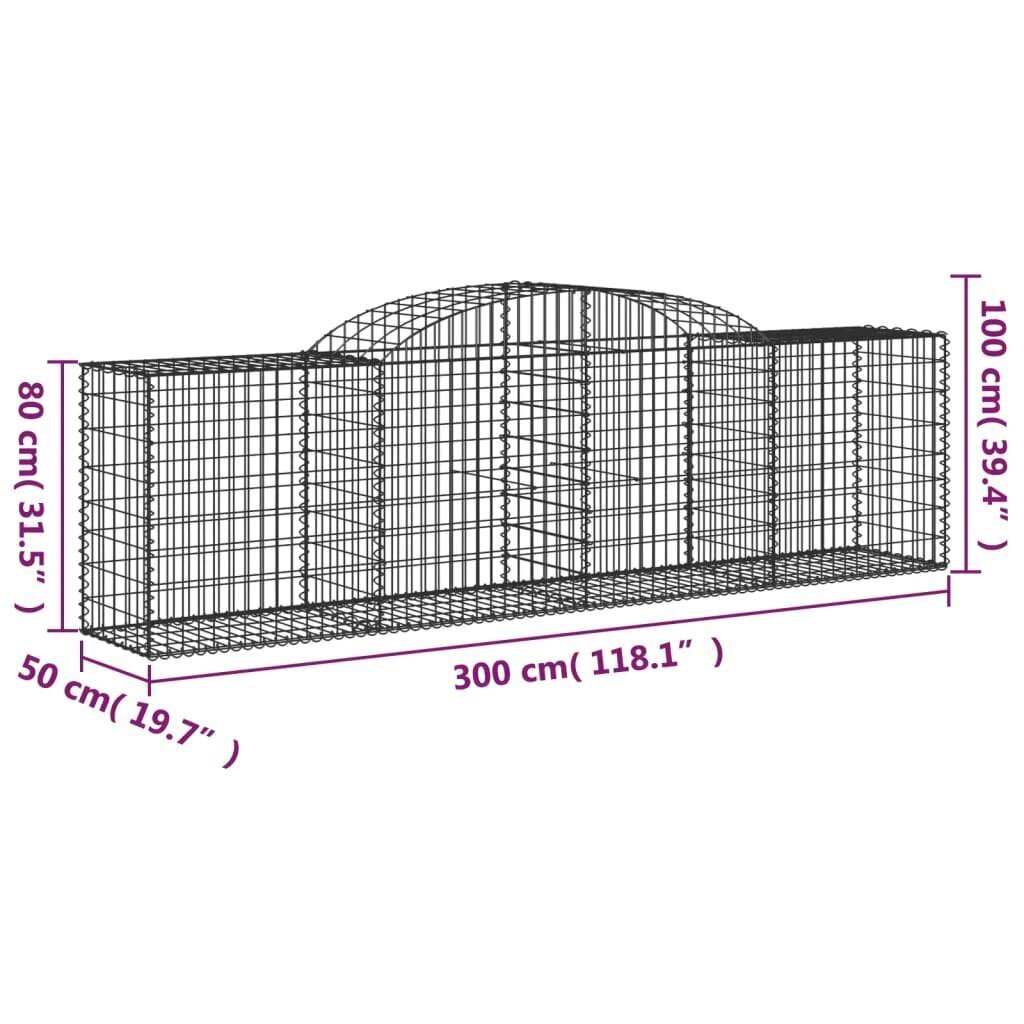 vidaXL Kaarevat kivikorit 20 kpl 300x50x80/100 cm galvanoitu rauta hinta ja tiedot | Aidat ja tarvikkeet | hobbyhall.fi