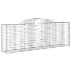 vidaXL Kaarevat kivikorit 4 kpl 300x50x100/120 cm galvanoitu rauta hinta ja tiedot | Aidat ja tarvikkeet | hobbyhall.fi