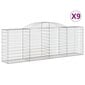 vidaXL Kaarevat kivikorit 9 kpl 300x50x100/120 cm galvanoitu rauta hinta ja tiedot | Aidat ja tarvikkeet | hobbyhall.fi