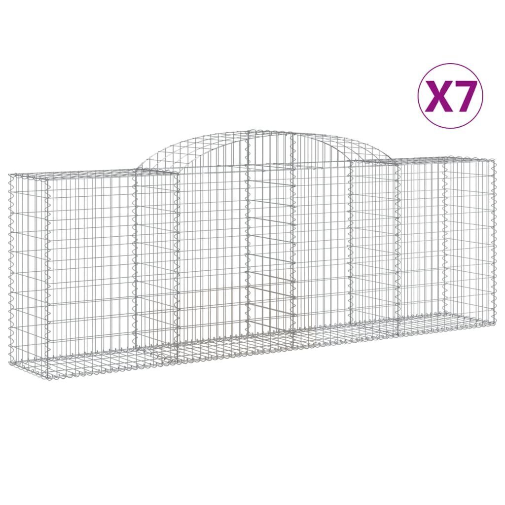 vidaXL Kaarevat kivikorit 7 kpl 300x50x100/120 cm galvanoitu rauta hinta ja tiedot | Aidat ja tarvikkeet | hobbyhall.fi