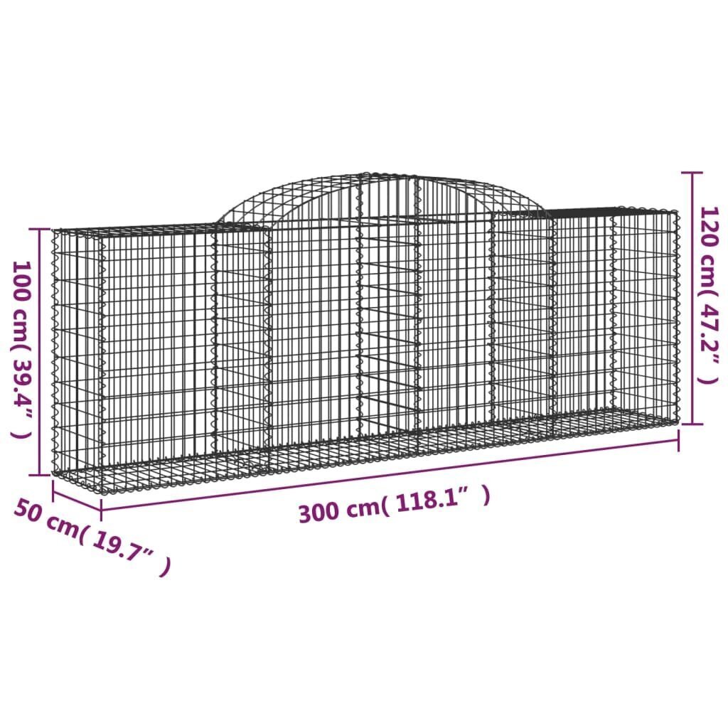 vidaXL Kaarevat kivikorit 7 kpl 300x50x100/120 cm galvanoitu rauta hinta ja tiedot | Aidat ja tarvikkeet | hobbyhall.fi