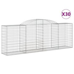 vidaXL Kaarevat kivikorit 30 kpl 300x50x100/120 cm galvanoitu rauta hinta ja tiedot | Aidat ja tarvikkeet | hobbyhall.fi