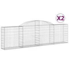 vidaXL Kaarevat kivikorit 2 kpl 300x30x80/100 cm galvanoitu rauta hinta ja tiedot | Kukkatelineet ja kukkapöydät | hobbyhall.fi