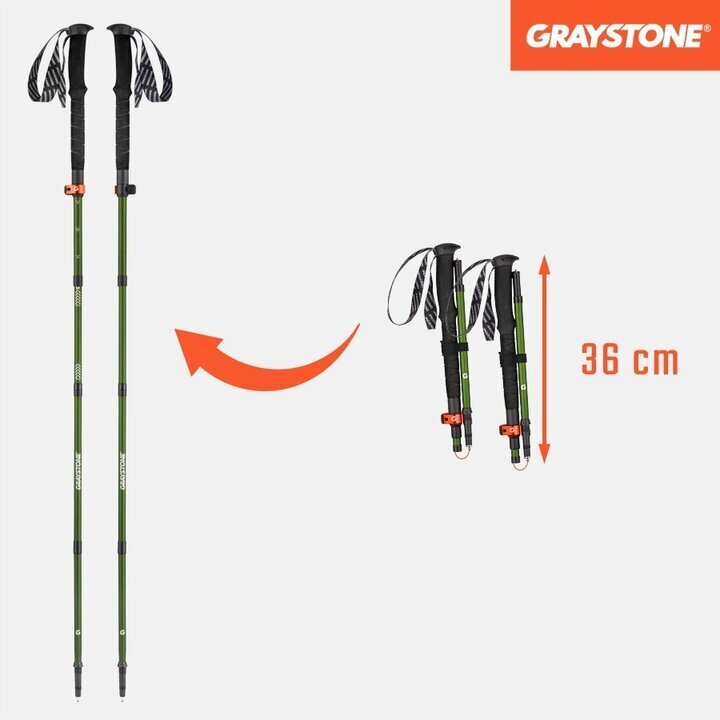 Kävelysauvat Graystone GTF2 110-130 cm hinta ja tiedot | Kävelysauvat | hobbyhall.fi