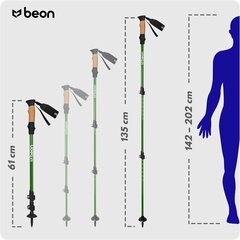 Kävelysauvat Beon Pro Terra 61-135 cm hinta ja tiedot | Beon Urheilu ja vapaa-aika | hobbyhall.fi