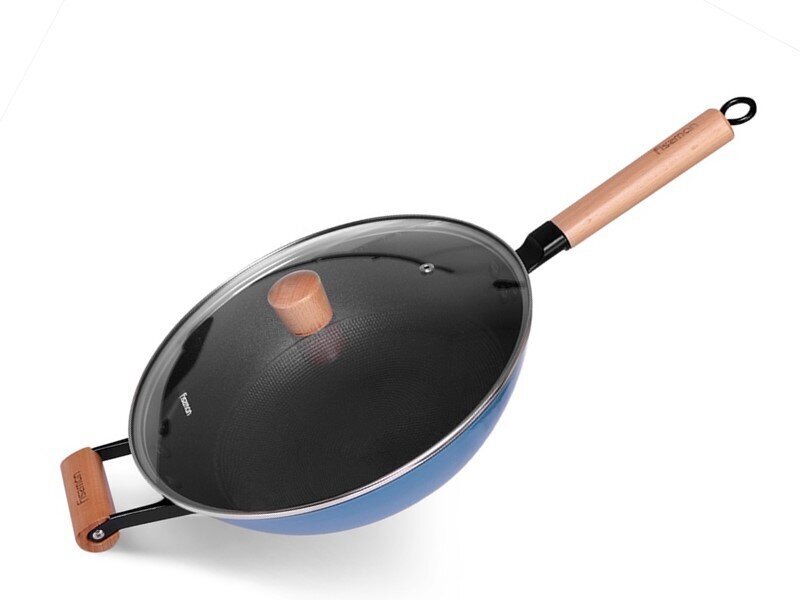 Fissman valurautainen wok-pannu lasikannella Seagreen, 30 x 8,4 cm hinta ja tiedot | Paistinpannut | hobbyhall.fi