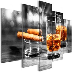 Kuva - Cigars and Whiskey (5 Parts) Wide hinta ja tiedot | Taulut | hobbyhall.fi