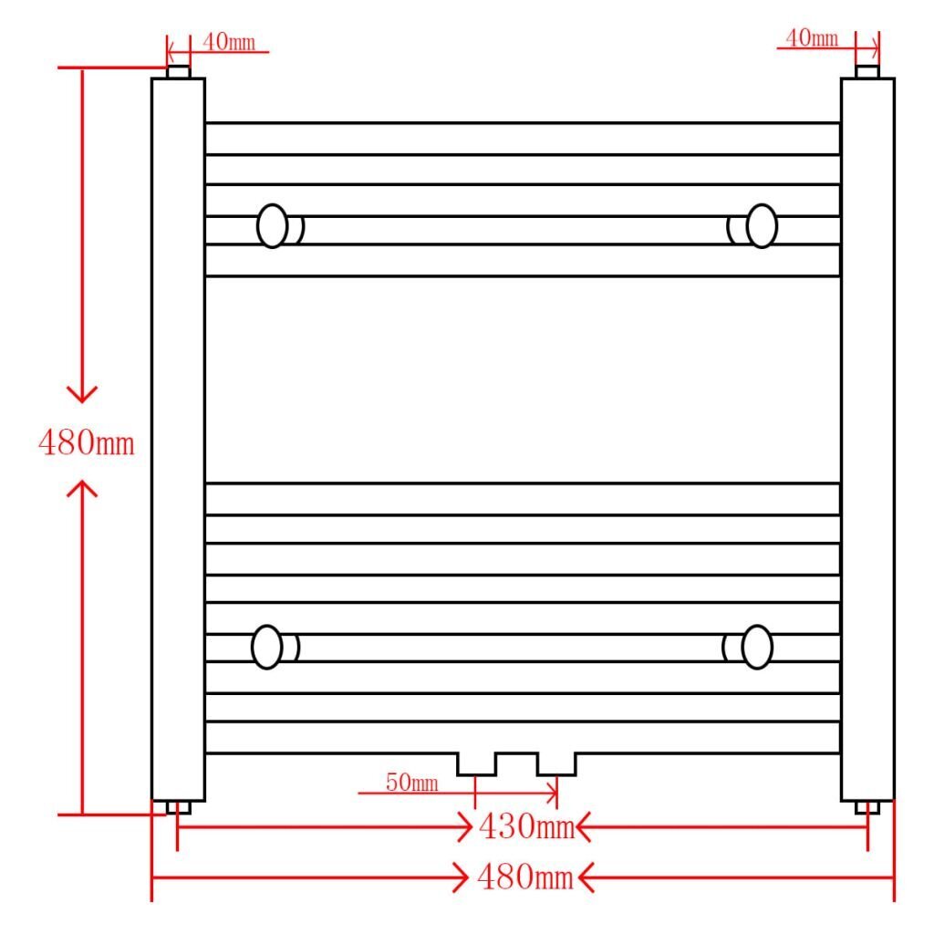 Kylpyhuoneen keskuslämmityspyyheteline harmaa kaareva 480 x 480 mm hinta ja tiedot | Kylpyhuoneen patterit ja pyyhekuivaimet | hobbyhall.fi