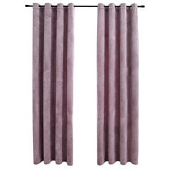 vidaXL Pimennysverhot renkailla 2 kpl sametti pinkki 140x175 cm hinta ja tiedot | Verhot | hobbyhall.fi