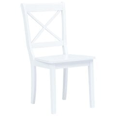 vidaXL Ruokatuolit 4 kpl valkoinen kumipuu hinta ja tiedot | Ruokapöydän tuolit | hobbyhall.fi