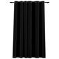 vidaXL Pellavamainen pimennysverho purjerenkailla musta 290x245 cm hinta ja tiedot | Verhot | hobbyhall.fi