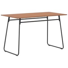 vidaXL Ruokapöytä ruskea 120x60x73 cm täysi vaneri teräs hinta ja tiedot | Ruokapöydät | hobbyhall.fi