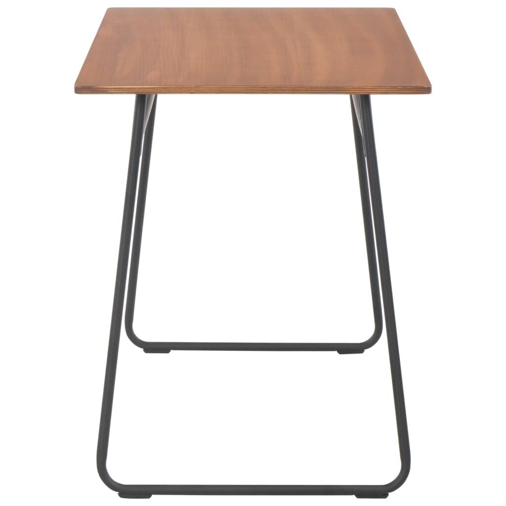 vidaXL Ruokapöytä ruskea 120x60x73 cm täysi vaneri teräs hinta ja tiedot | Ruokapöydät | hobbyhall.fi