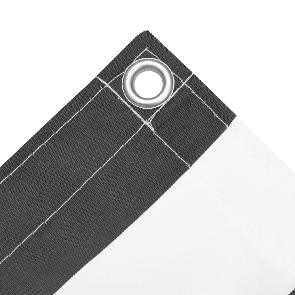 vidaXL Parvekkeen suoja antrasiitti/valkoinen 75x600 cm Oxford kangas hinta ja tiedot | Aurinkovarjot ja markiisit | hobbyhall.fi