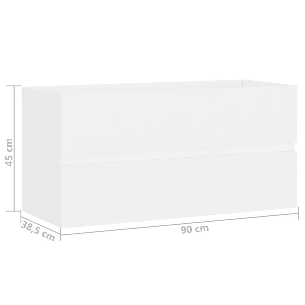 vidaXL Allaskaappi valkoinen 90x38,5x45 cm lastulevy hinta ja tiedot | Kylpyhuonekaapit | hobbyhall.fi