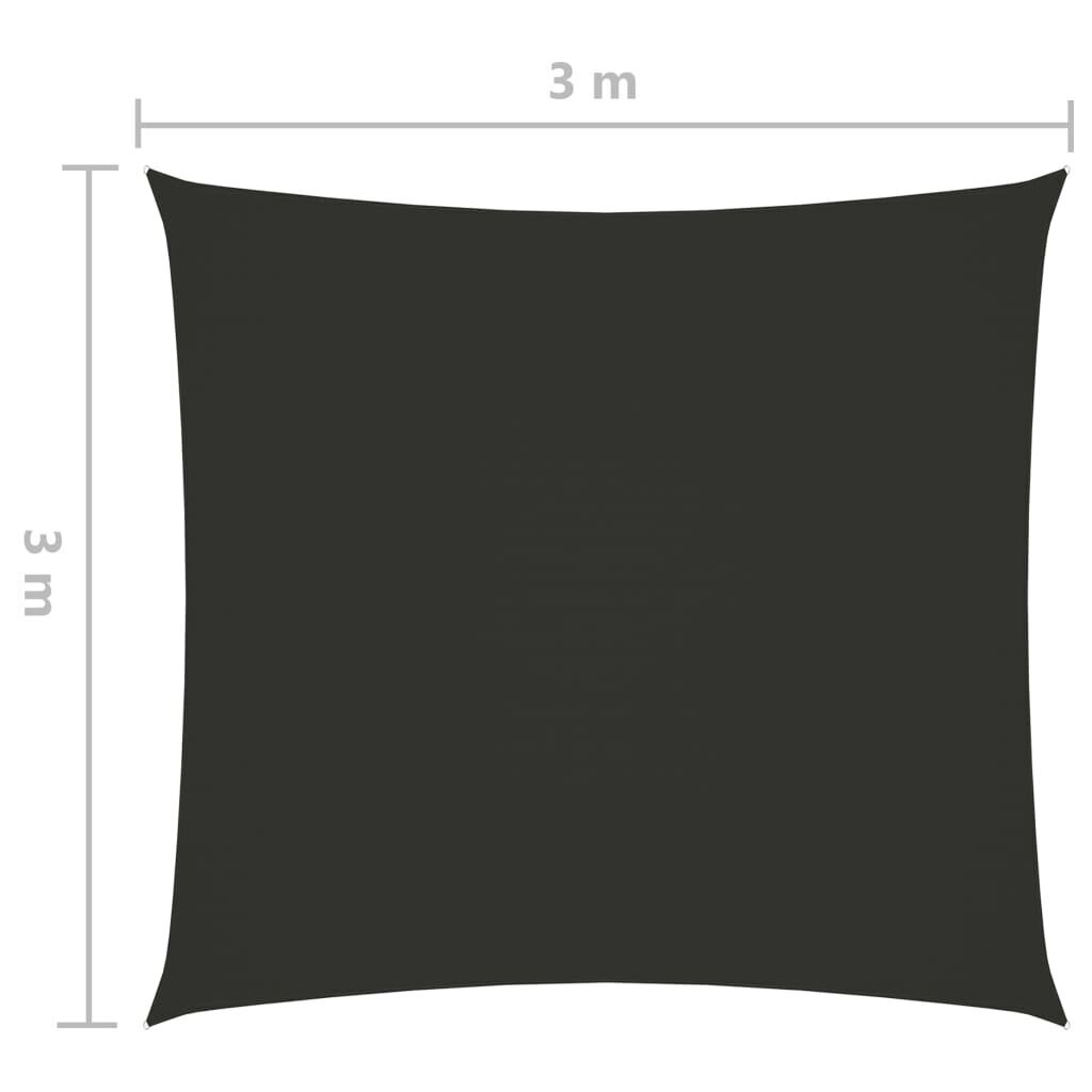 vidaXL Aurinkopurje Oxford-kangas neliönmuotoinen 3x3 m antrasiitti hinta ja tiedot | Aurinkovarjot ja markiisit | hobbyhall.fi