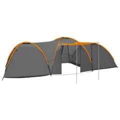 vidaXL Retkeilyteltta iglu 650x240x190 cm 8 henkilöä harmaa ja oranssi hinta ja tiedot | Teltat | hobbyhall.fi