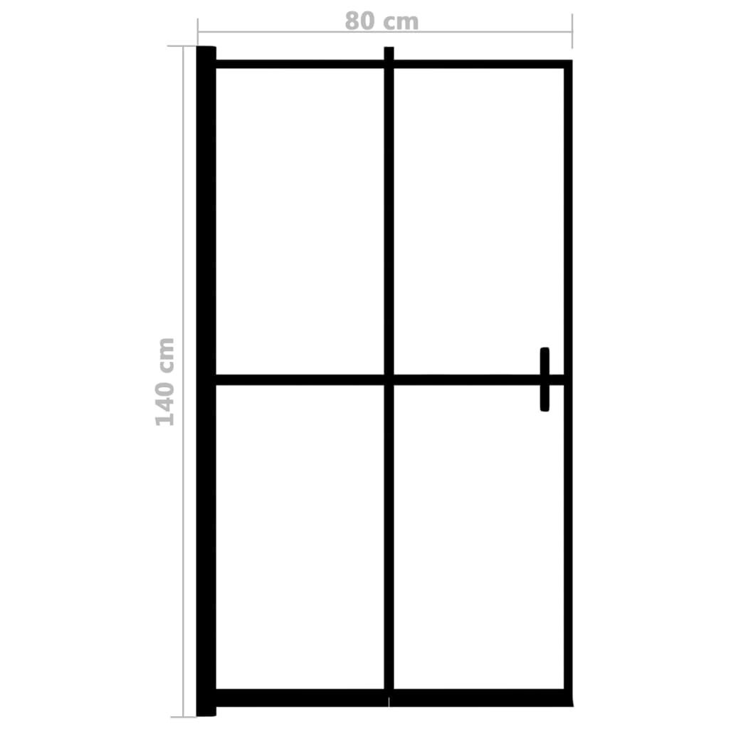 vidaXL Taittuva suihkuseinä ESG 80x140 cm musta hinta ja tiedot | Suihkuseinät ja -ovet | hobbyhall.fi