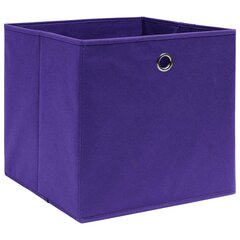 vidaXL Säilytyslaatikot 4 kpl kuitukangas 28x28x28 cm purppura hinta ja tiedot | Säilytyslaatikot ja -korit | hobbyhall.fi