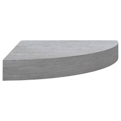 vidaXL Seinäkulmahylly betoninharmaa 25x25x3,8 cm MDF hinta ja tiedot | Hyllyt | hobbyhall.fi