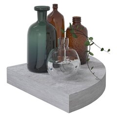 vidaXL Seinäkulmahylly betoninharmaa 25x25x3,8 cm MDF hinta ja tiedot | Hyllyt | hobbyhall.fi