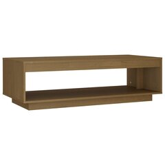 vidaXL Sohvapöytä 110x50x33,5 cm täysi mänty hunajanruskea hinta ja tiedot | Sohvapöydät | hobbyhall.fi