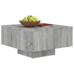 vidaXL Sohvapöytä harmaa Sonoma 60x60x31,5 cm tekninen puu hinta ja tiedot | Sohvapöydät | hobbyhall.fi