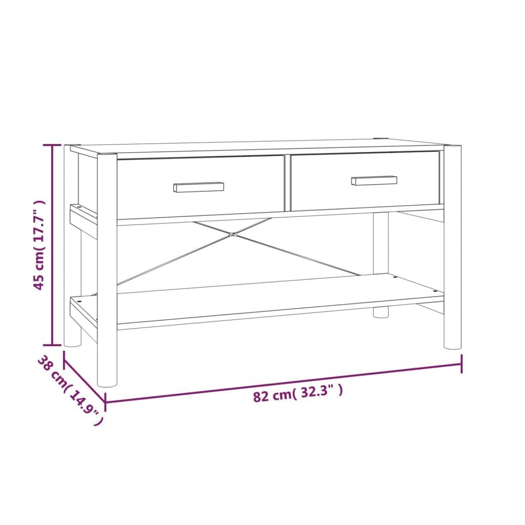 vidaXL TV-taso valkoinen 82x38x45 cm tekninen puu hinta ja tiedot | TV-tasot | hobbyhall.fi