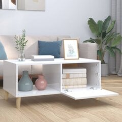vidaXL Sohvapöytä korkeakiilto valkoinen 89,5x50x40 cm tekninen puu hinta ja tiedot | Sohvapöydät | hobbyhall.fi
