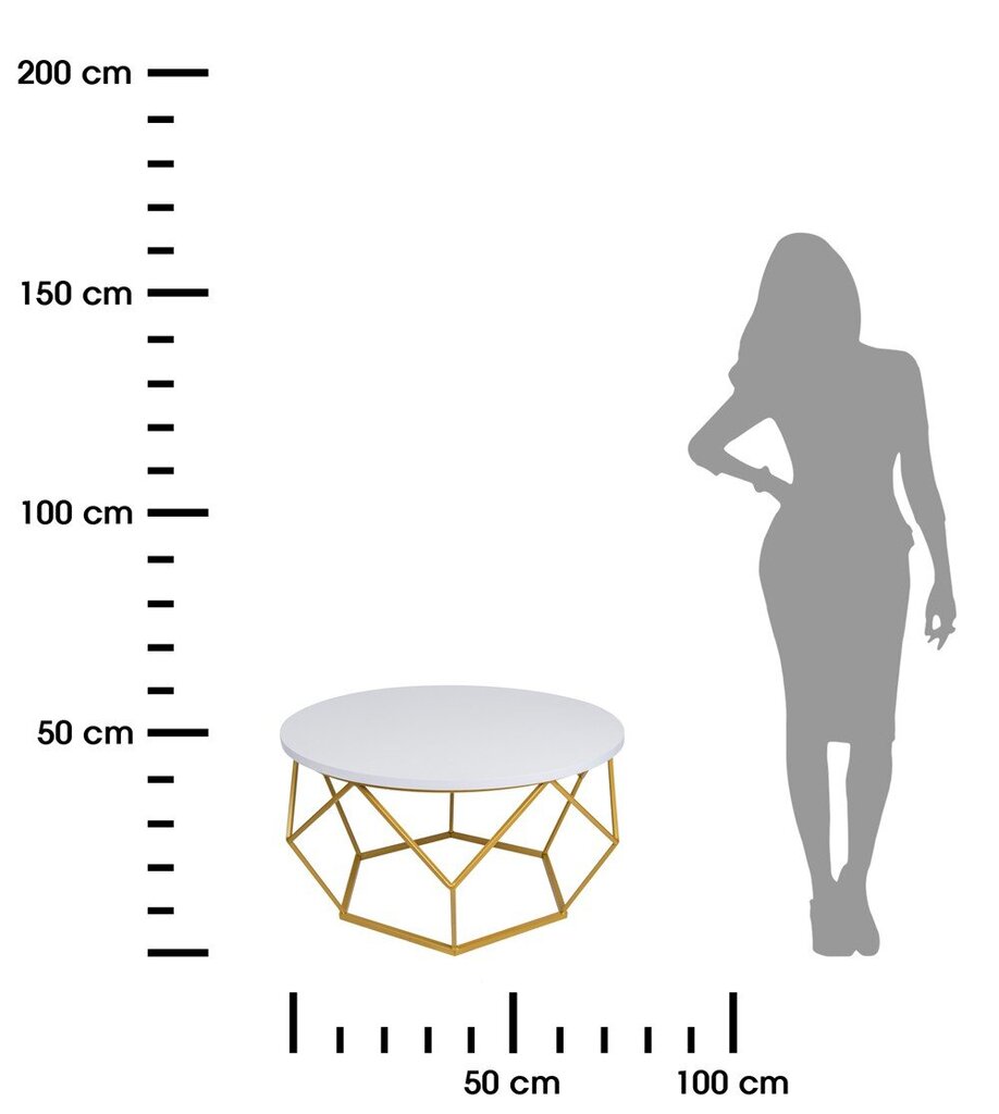 Diamond 70cm sohvapöytä kulta valkoinen hinta ja tiedot | Sohvapöydät | hobbyhall.fi