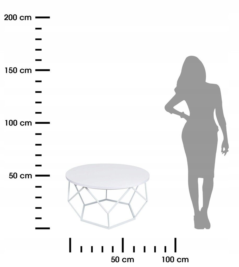 Diamond 70 cm sohvapöytä valkoinen hinta ja tiedot | Sohvapöydät | hobbyhall.fi