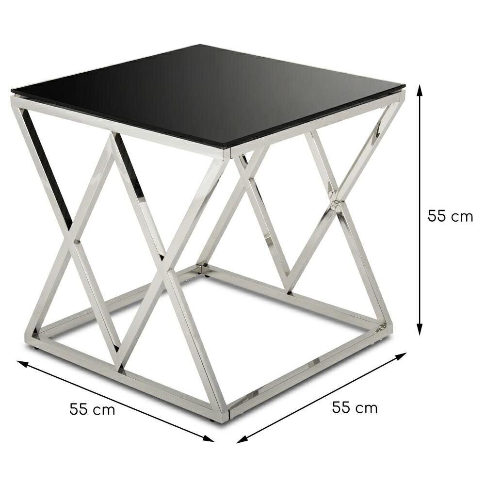 Timantti Silver Black 55cm sohvapöytä hinta ja tiedot | Sohvapöydät | hobbyhall.fi