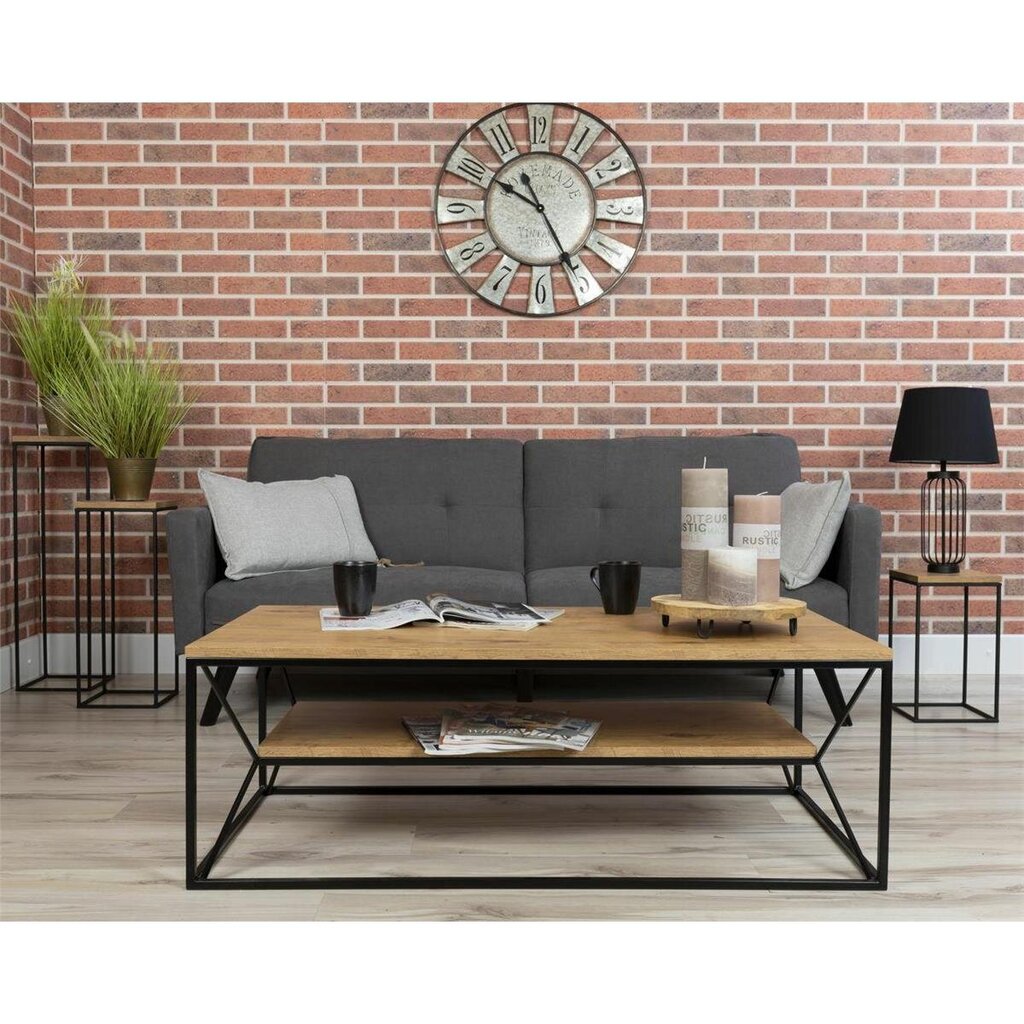 Sohvapöytä hyllyllä 120x60cm BasicLoft hinta ja tiedot | Sohvapöydät | hobbyhall.fi