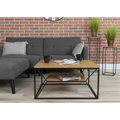 Sohvapöytä hyllyllä 80x60 cm BasicLoft hinta ja tiedot | Sohvapöydät | hobbyhall.fi