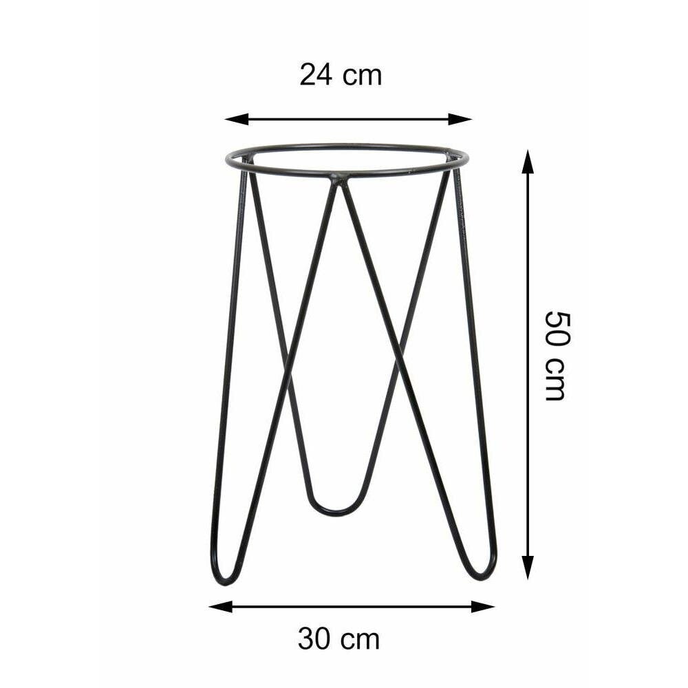 Musta moderni kukkapenkki Loft 50cm hinta ja tiedot | Kukkatelineet ja kukkapöydät | hobbyhall.fi