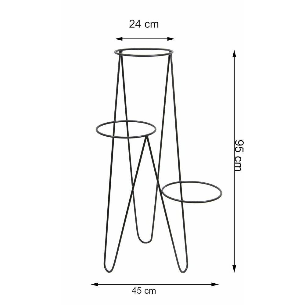 Moderni kolminkertainen kukkapenkki 95cm musta hinta ja tiedot | Kukkatelineet ja kukkapöydät | hobbyhall.fi