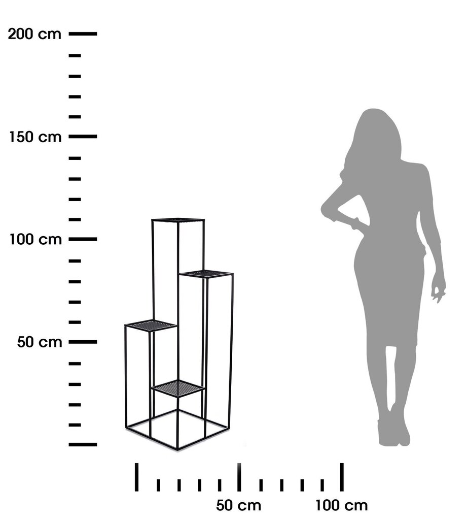 Kukkapenkki CASCADE musta 110 cm verkko hinta ja tiedot | Kukkatelineet ja kukkapöydät | hobbyhall.fi