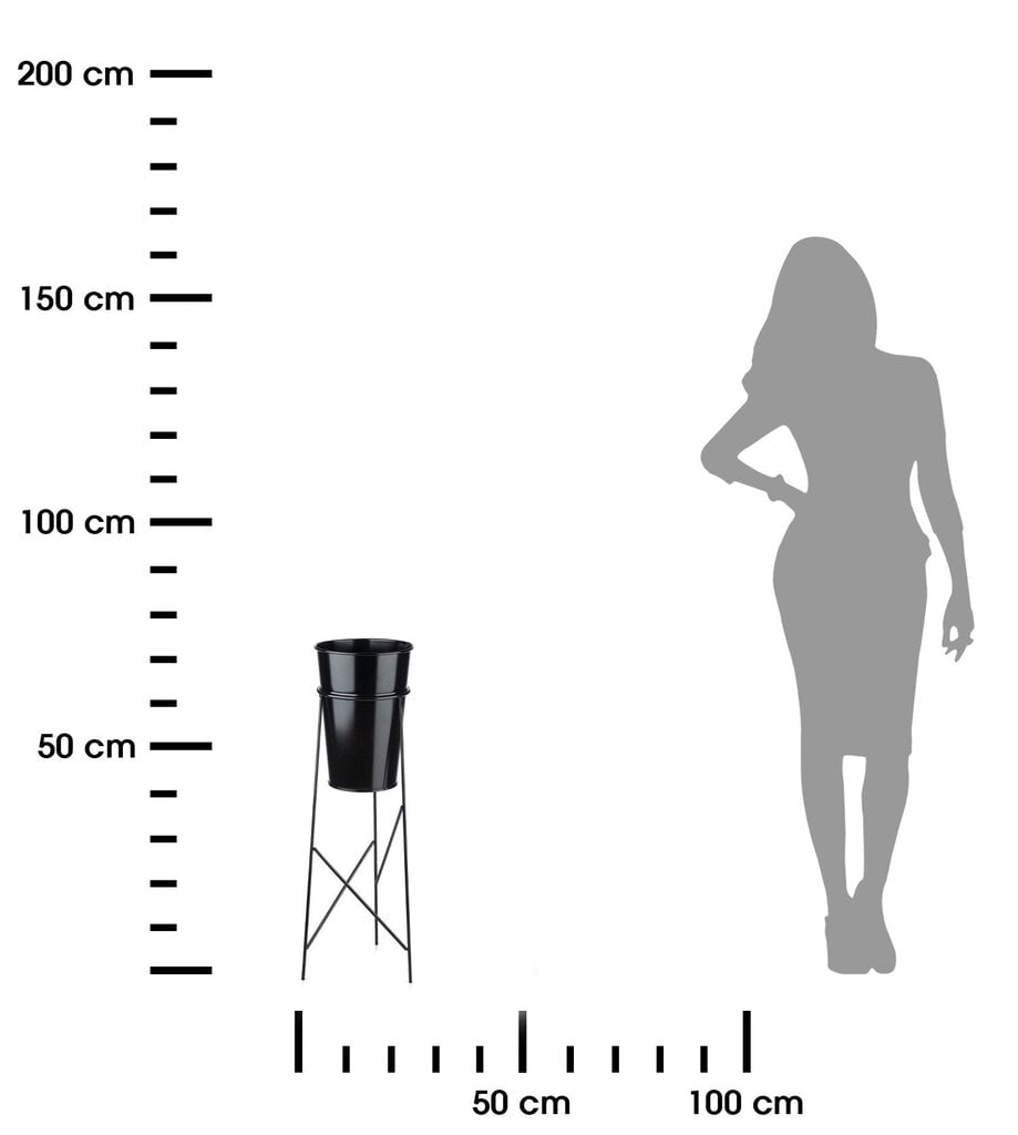 Kukkapenkin kasviteline 72 cm musta hinta ja tiedot | Kukkatelineet ja kukkapöydät | hobbyhall.fi