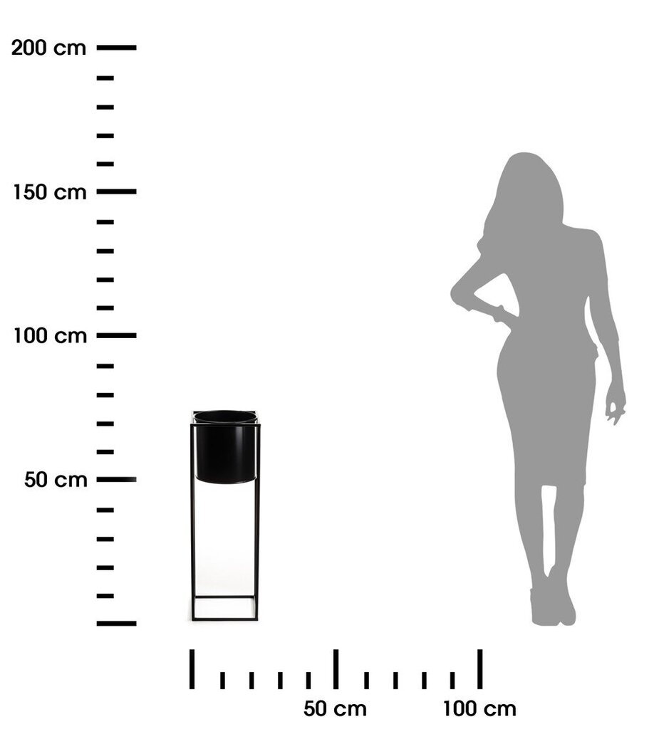 70 cm Ring musta LOFT seisova kukkapenkki hinta ja tiedot | Kukkatelineet ja kukkapöydät | hobbyhall.fi