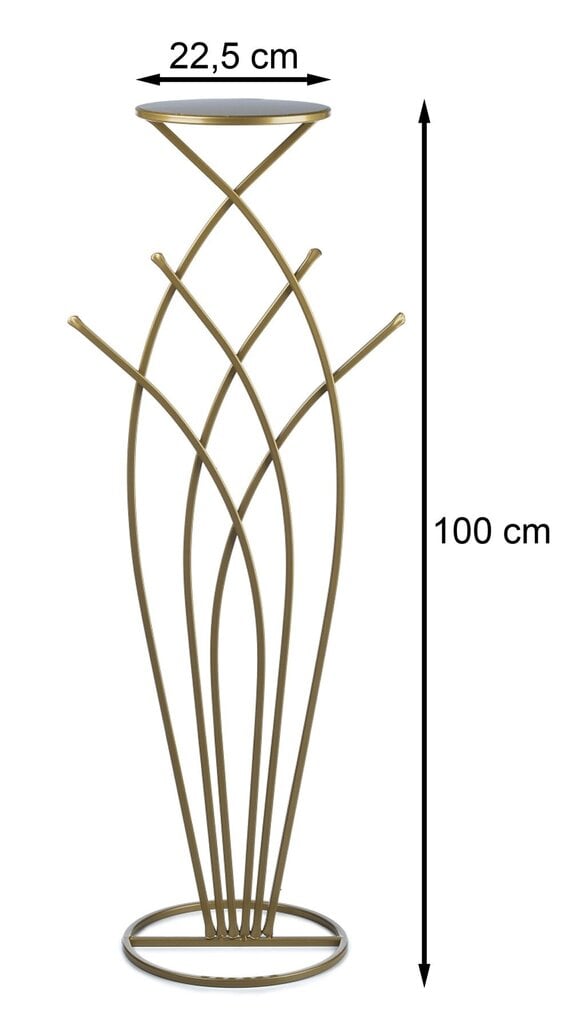 Kukkapenkki moderni jalusta kulta 100 cm hinta ja tiedot | Kukkatelineet ja kukkapöydät | hobbyhall.fi