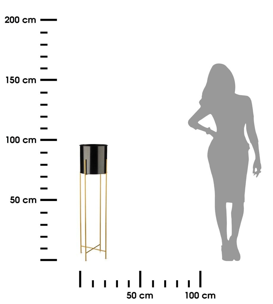 Kukkapenkki kotelolla 95 cm kultainen musta hinta ja tiedot | Kukkatelineet ja kukkapöydät | hobbyhall.fi