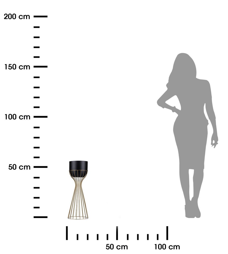 Seisova kukkapenkki 46 cm kulta musta LOFT hinta ja tiedot | Kukkatelineet ja kukkapöydät | hobbyhall.fi