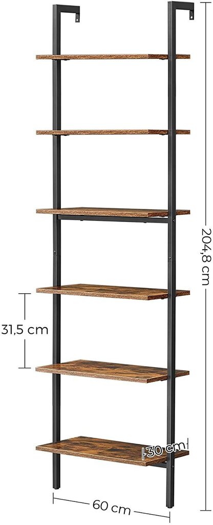 Tikashylly 6 tasoa maalaismainen LOFT hinta ja tiedot | Hyllyt | hobbyhall.fi