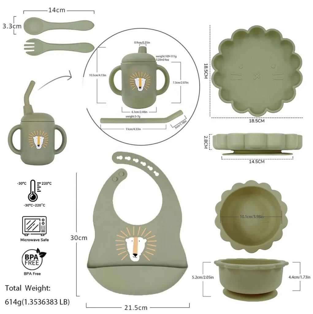 Silikoninen astiasto, 7 osaa, vaaleanpunainen kani hinta ja tiedot | Vauvan ja lasten astiat | hobbyhall.fi