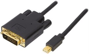 Deltaco DVI302, Mini DisplayPort, DVI-I, 3m hinta ja tiedot | Kaapelit ja adapterit | hobbyhall.fi