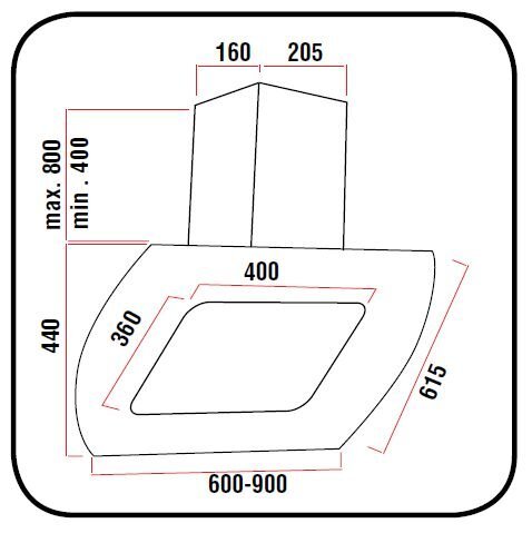 Schlosser 3014BL60 hinta ja tiedot | Liesituulettimet | hobbyhall.fi